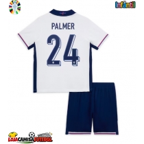 Camisa de Futebol Inglaterra Cole Palmer #24 Equipamento Principal Infantil Europeu 2024 Manga Curta (+ Calças curtas)